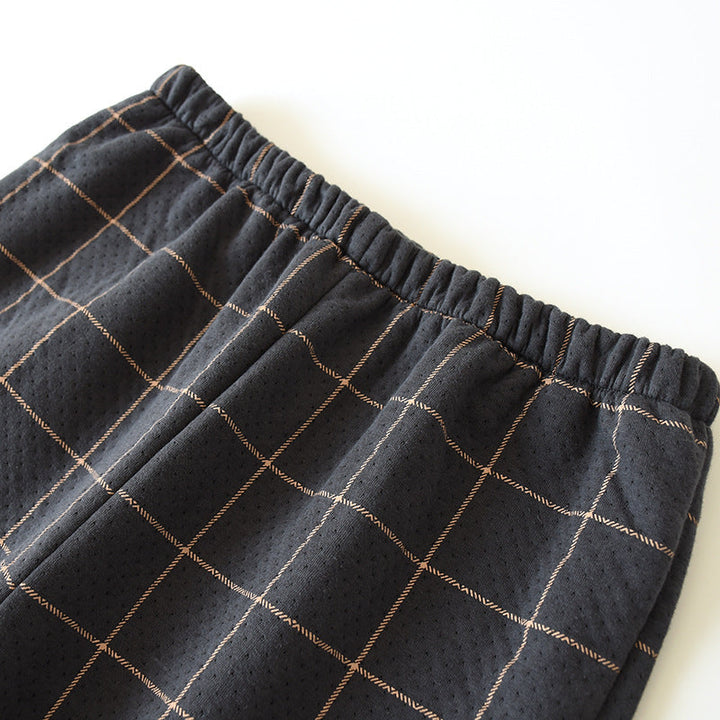 Quilted Pajama Set for Men with Long Sleeve Top and Pants | Ideal for Winter