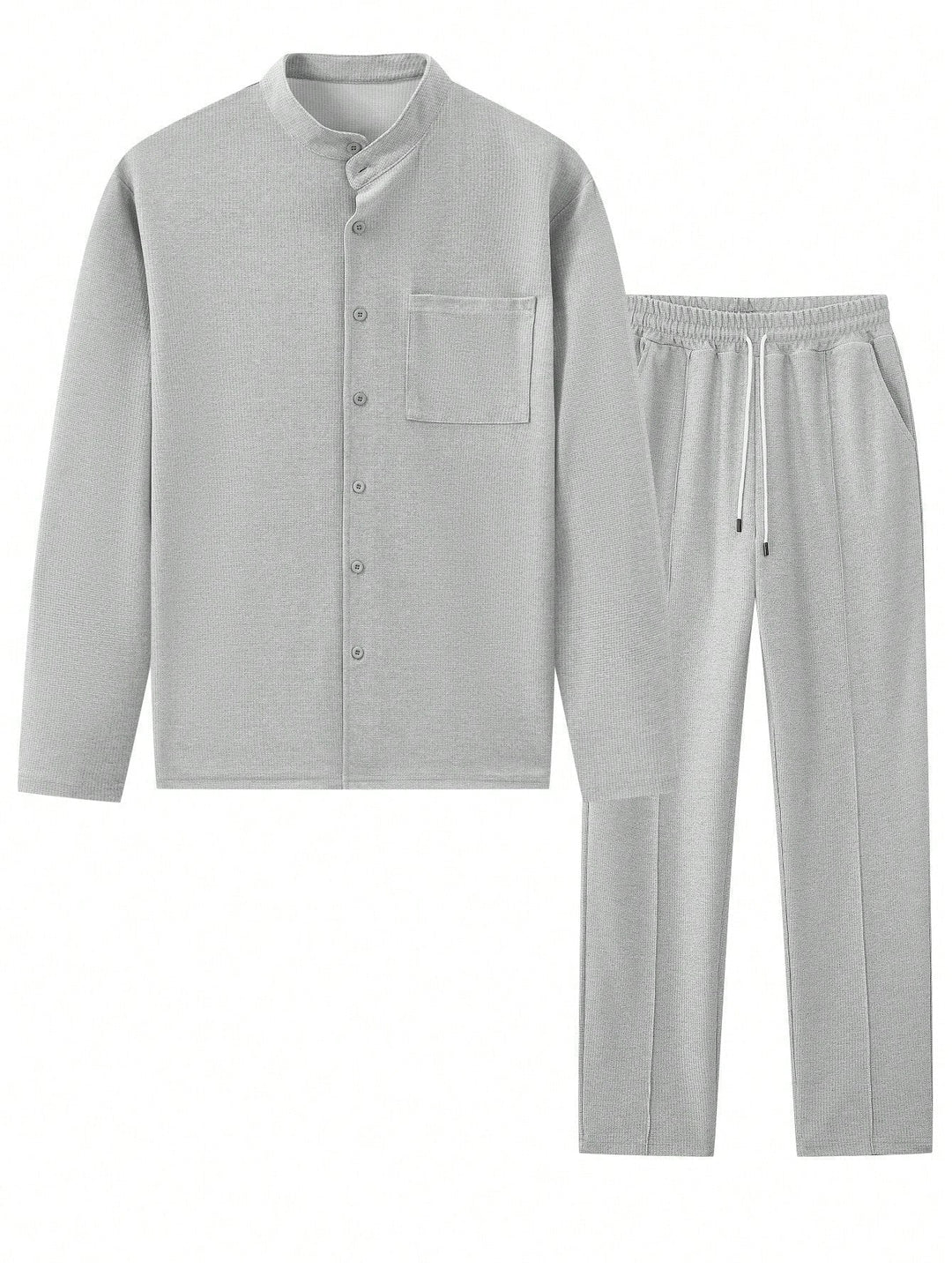 Men's High Collar Shirt and Pants Set | Ideal for All Seasons