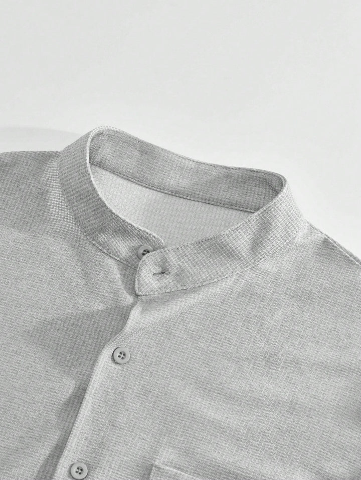 Men's High Collar Shirt and Pants Set | Ideal for All Seasons