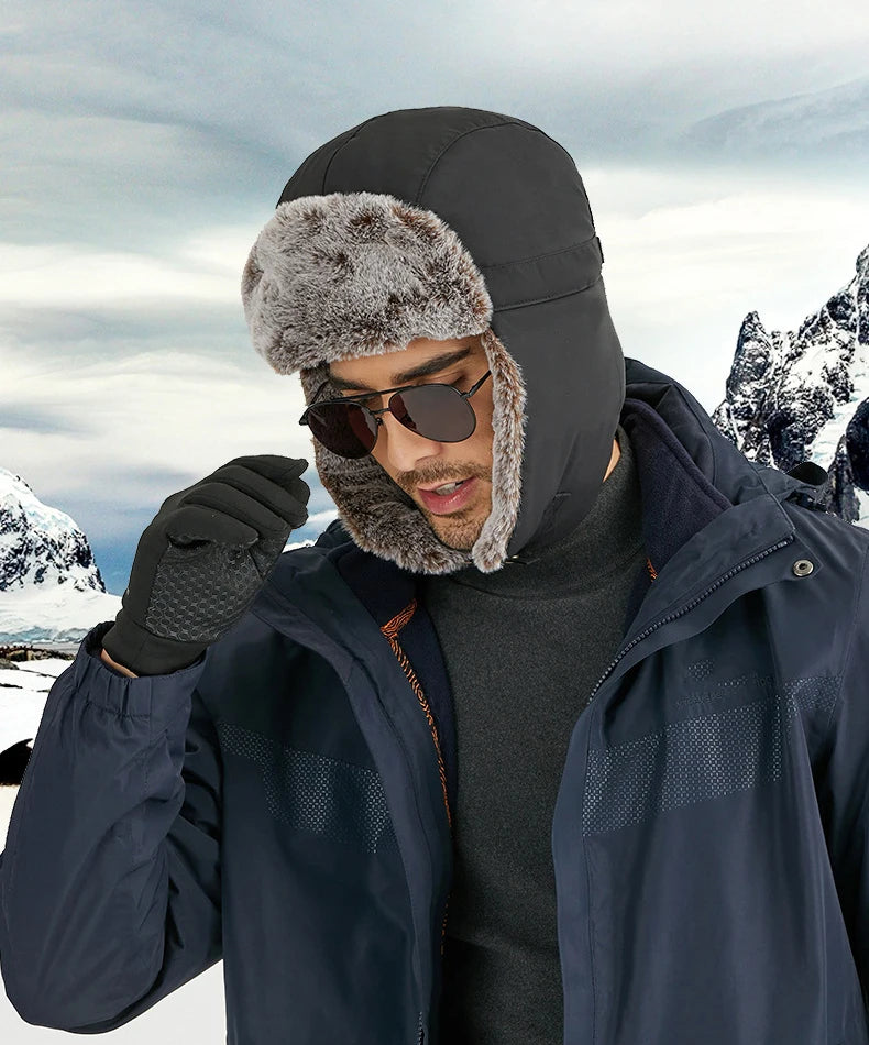 Winter Hat with Ear Covers and Adjustable Size for Adults | Ideal for Outdoor Activities