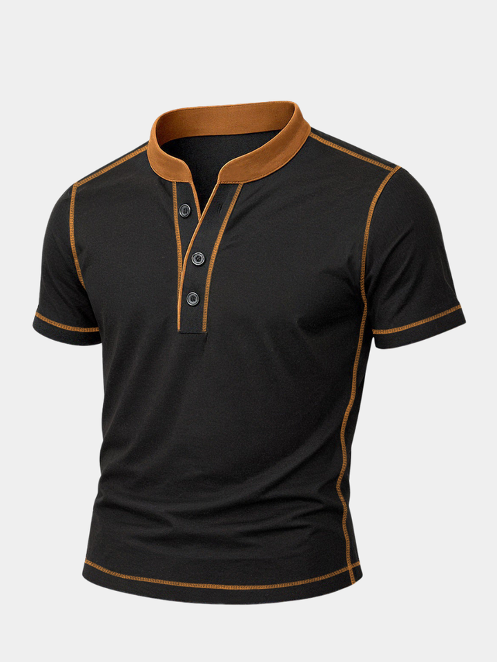 OLIVIER | HENLEY SHIRT WITH EMBER HEM