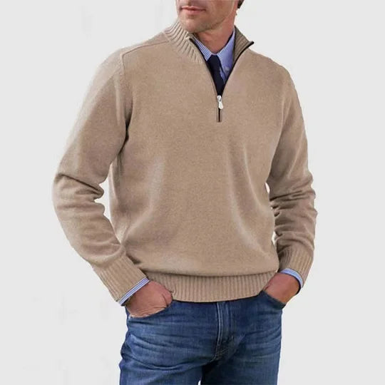 DUMONT LYON | ELEGANT MEN'S MID-ZIP PULLOVER