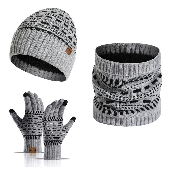 Winter 3-Piece Set with Beanie, Scarf, and Gloves for Adults | Ideal for Cold Season