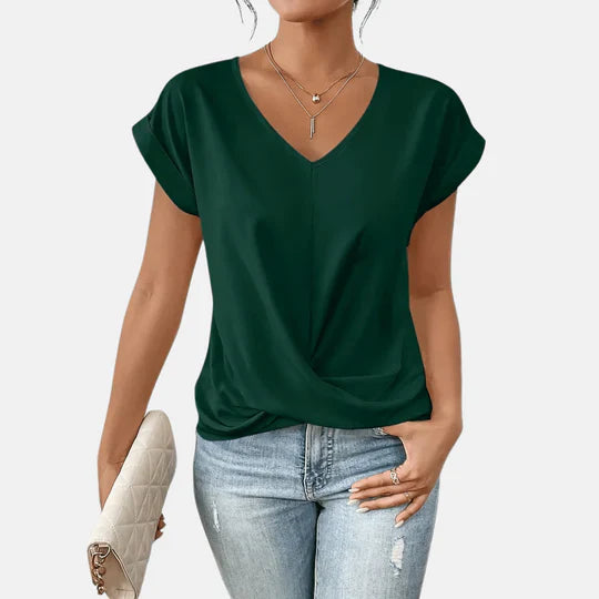Ivy Manhattan | Lightweight Blouse V-neck Draped