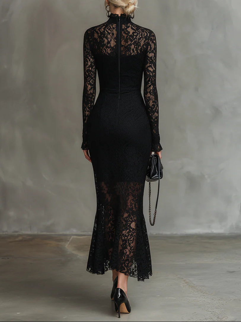 Ivy Manhattan | Black Lace Maxi Dress