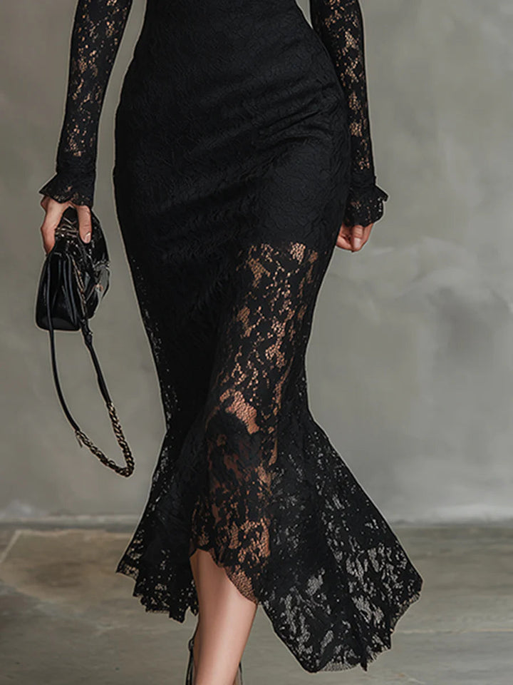 Ivy Manhattan | Black Lace Maxi Dress
