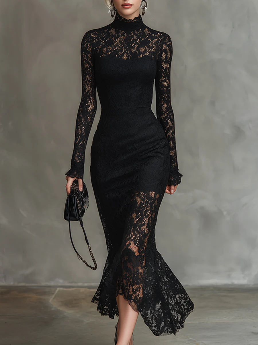 Ivy Manhattan | Black Lace Maxi Dress