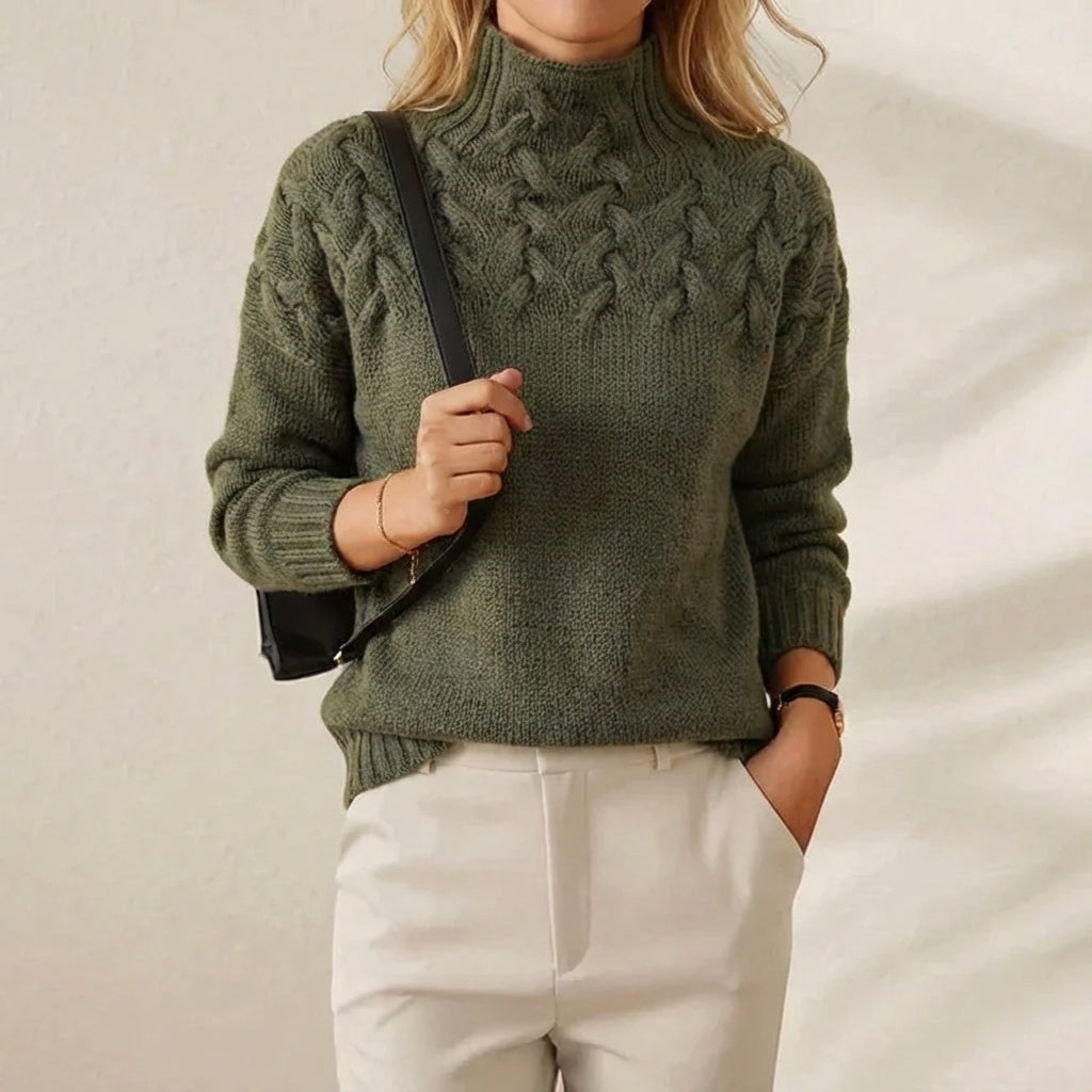 Ivy Manhattan | Cotton Cable Knit Turtleneck