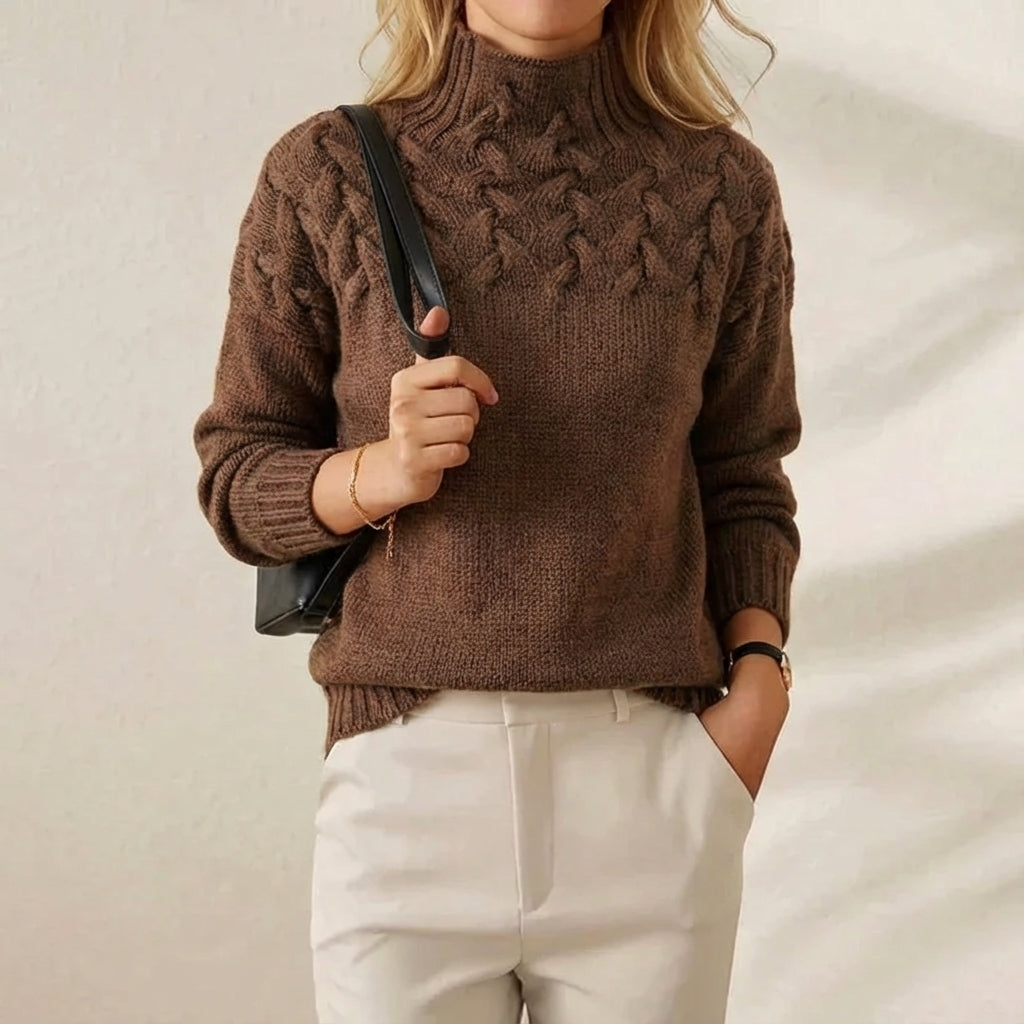 Ivy Manhattan | Cotton Cable Knit Turtleneck