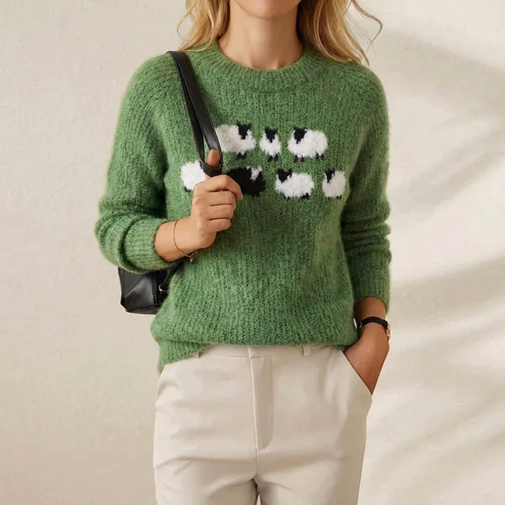 Ivy Manhattan | Cotton Sweater Green Sheep