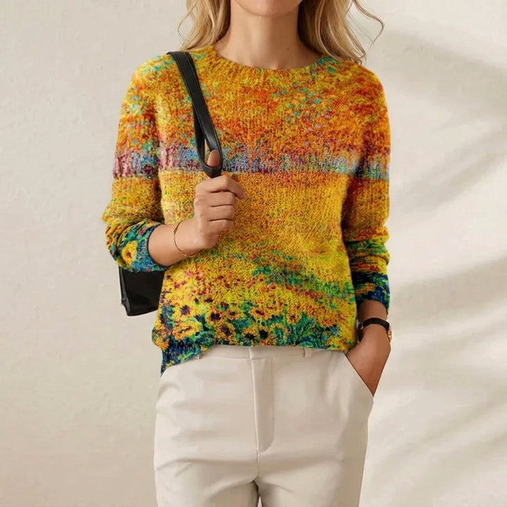 Ivy Manhattan | Cotton Sweater Flower Pattern