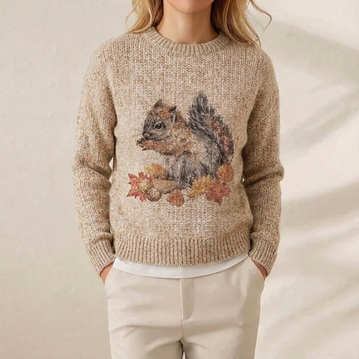 Ivy Manhattan | Cotton Sweater Cream Squirrel