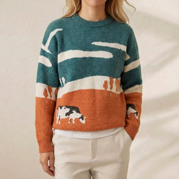 Ivy Manhattan | Cotton Sweater Petrol Orange