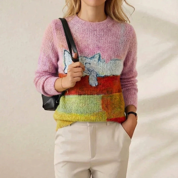 Ivy Manhattan | Cotton Sweater Pink Cat