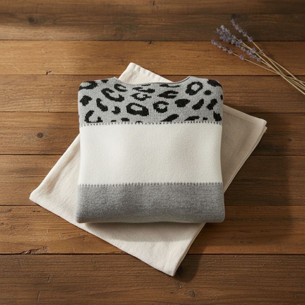 Ivy Manhattan | Cotton Sweater Cream Leopard