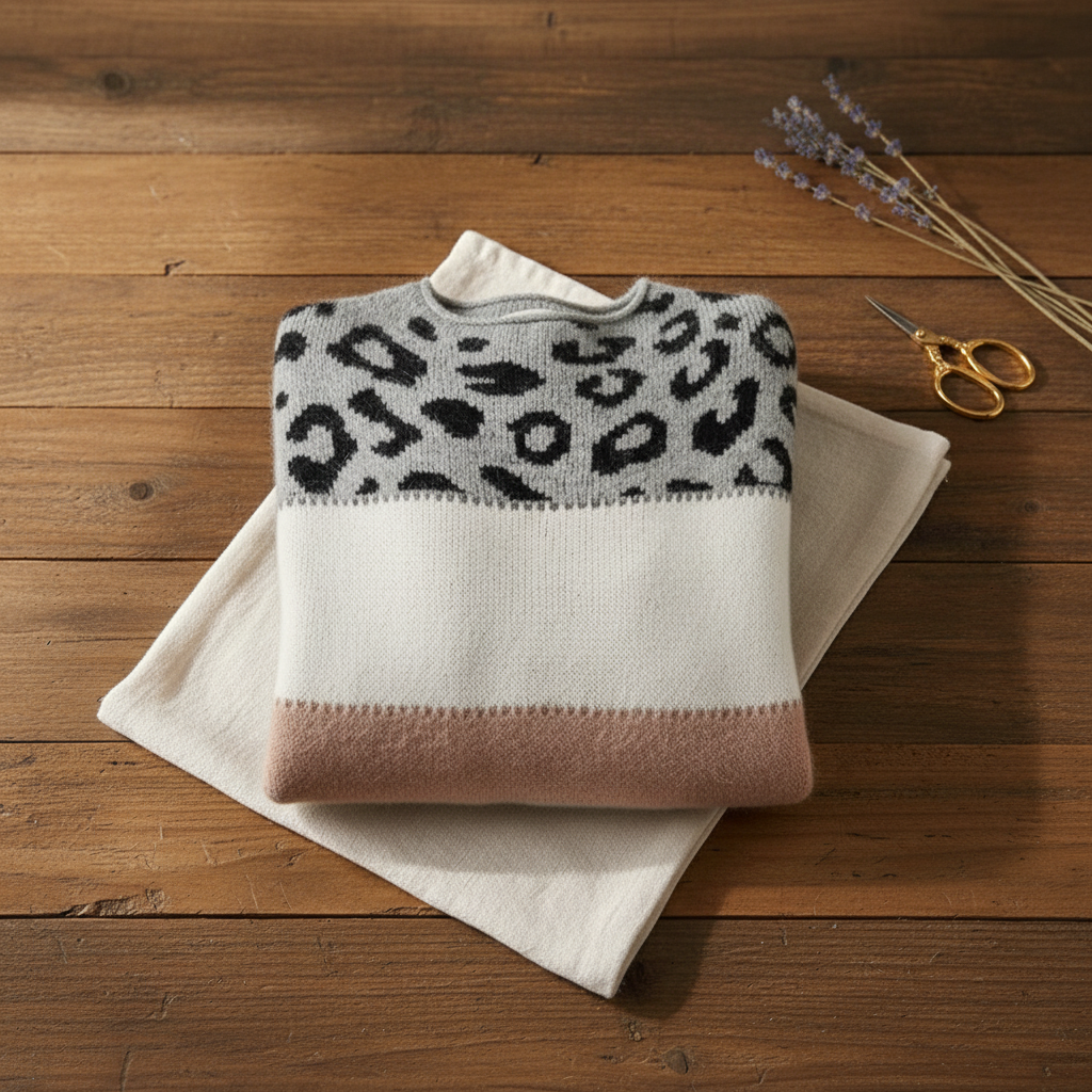 Ivy Manhattan | Cotton Sweater Cream Leopard