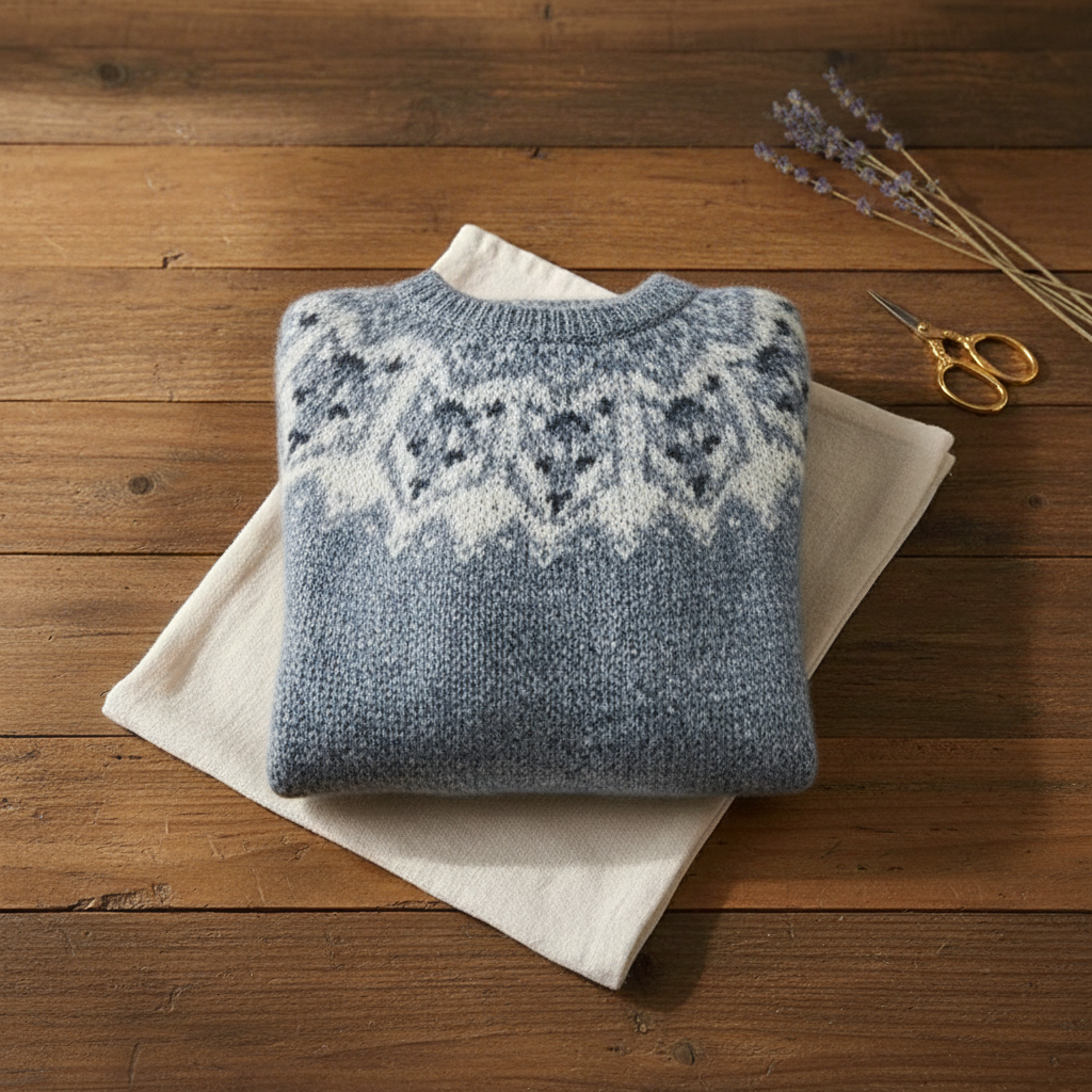Ivy Manhattan | Cotton Sweater Blue Wolf