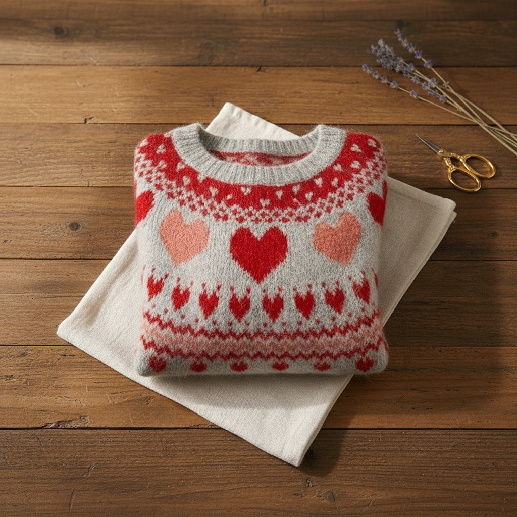 Ivy Manhattan | Cotton Sweater Heart Pattern