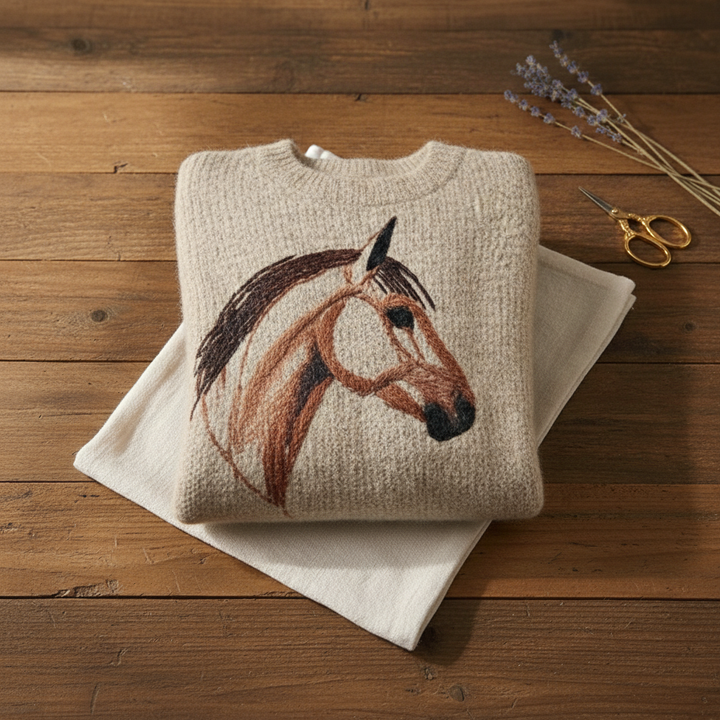 Ivy Manhattan | Cotton Sweater Cream Horse