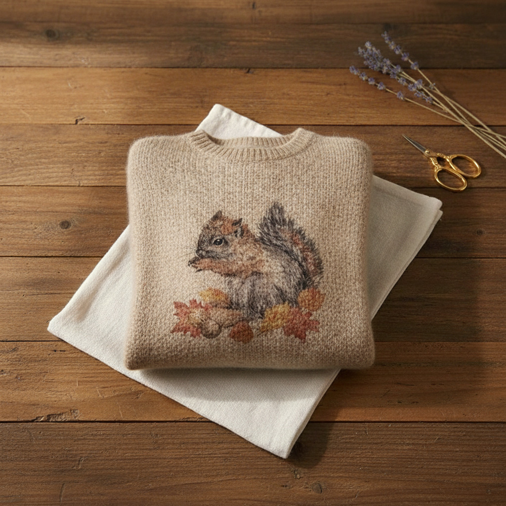 Ivy Manhattan | Cotton Sweater Cream Squirrel