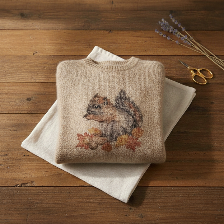 Ivy Manhattan | Cotton Sweater Cream Squirrel