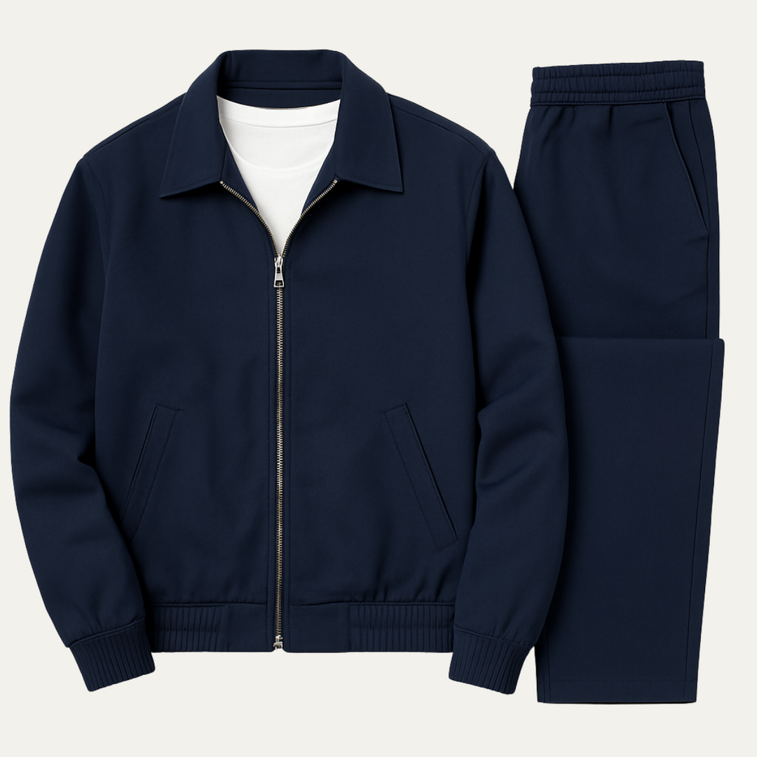 Coordinated Set with Zip Jacket and Pants for Men | Ideal for Casual Outings