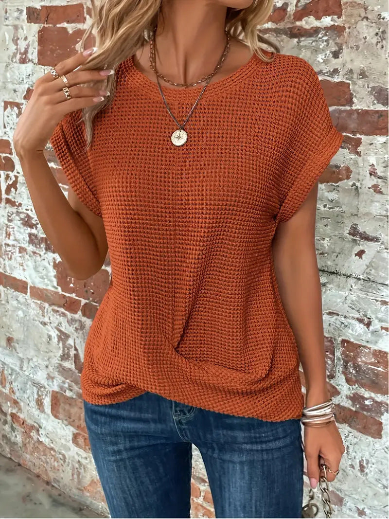 Sylvia™ | Waffle Knit Casual Tee