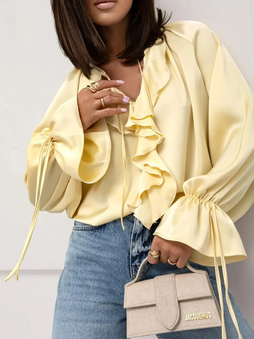 Ivy Manhattan | Satin Ruffle Blouse