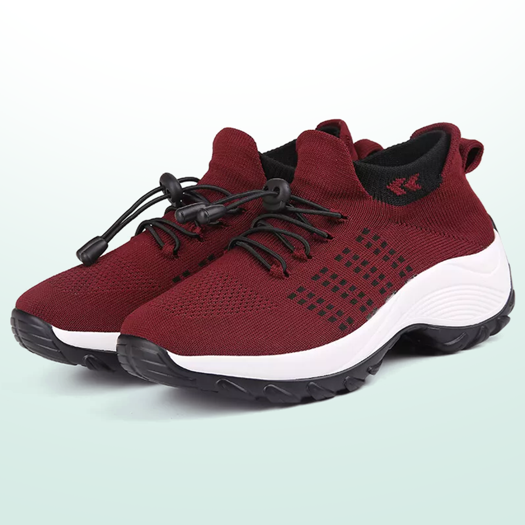Ambulo Orthopedic Shoes Knitted Fabric - Black Red – Ivy Manhattan
