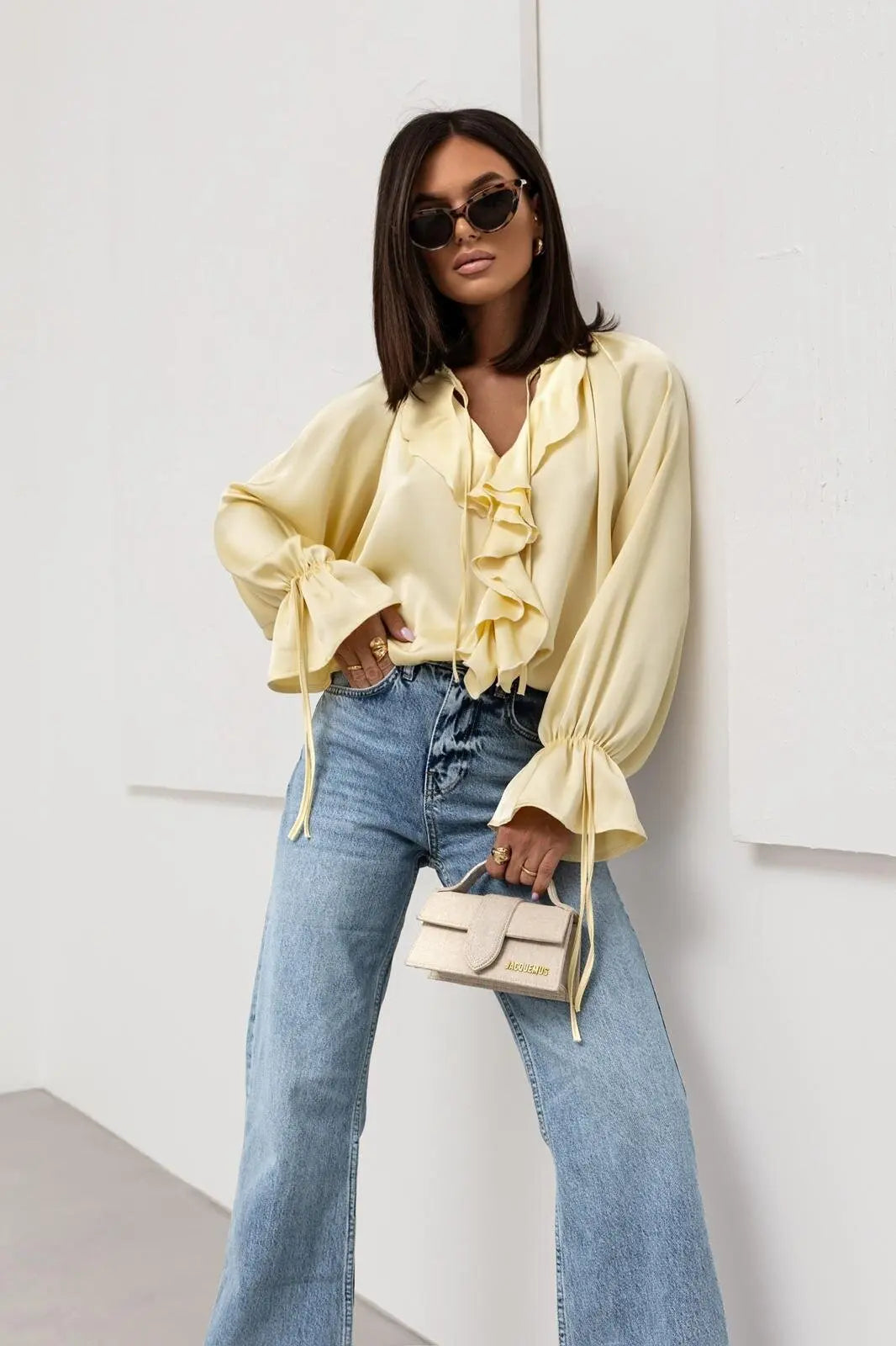 Ivy Manhattan | Satin Ruffle Blouse