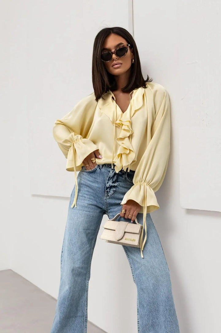 Ivy Manhattan | Satin Ruffle Blouse