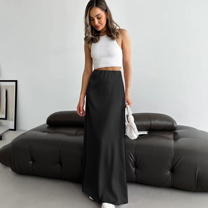 Elora | Black Slim Long Skirt for Women