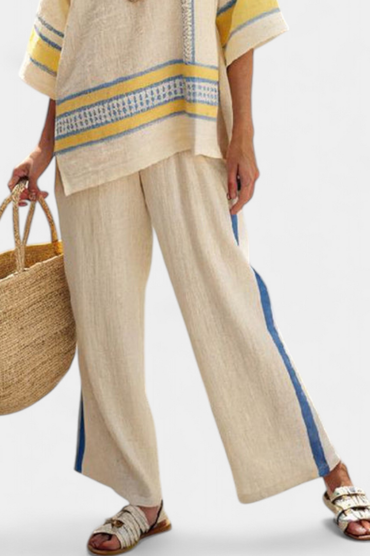 Marcella - yellow and linen trousers