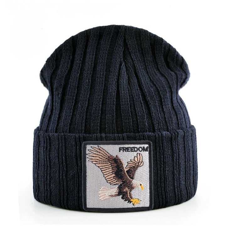 Knitted Beanie with Embroidered Patches for Adults | Ideal for the Winter Season