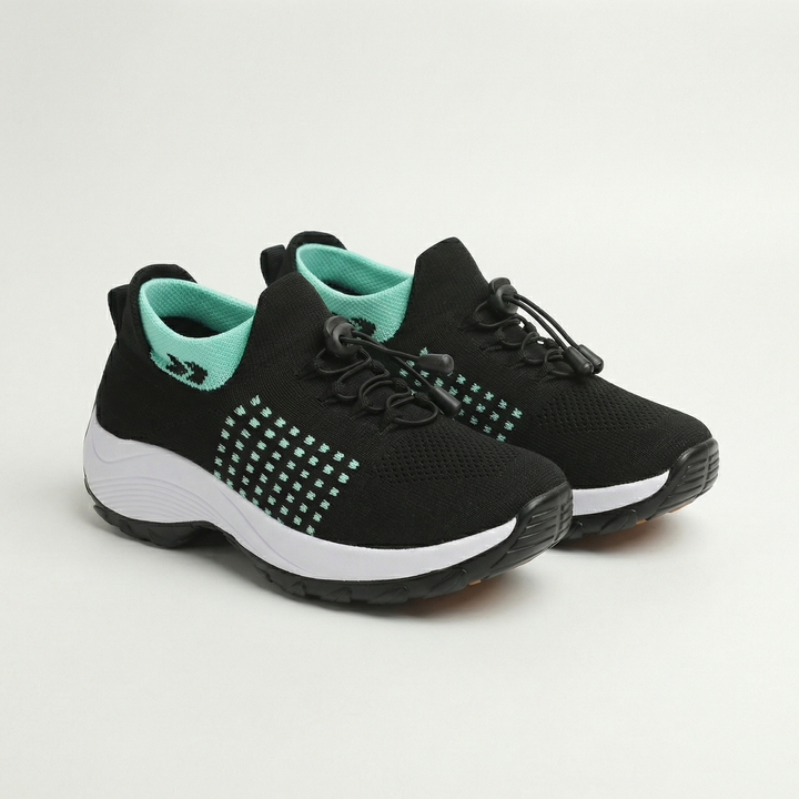 Ambulo Orthopedic Shoes Knitted Fabric - Green Black