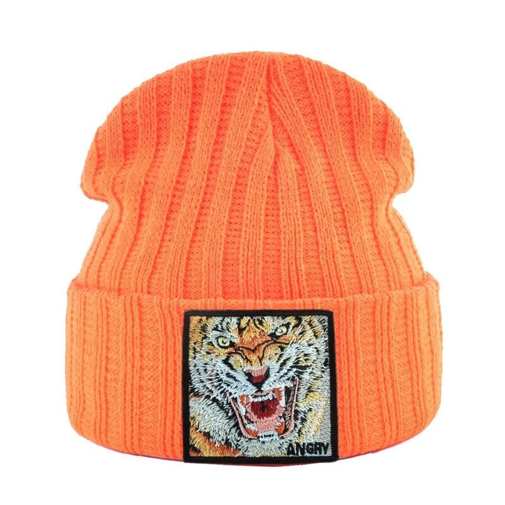 Knitted Beanie with Embroidered Patches for Adults | Ideal for the Winter Season